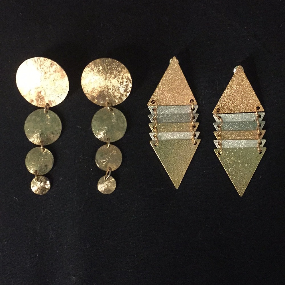 2-set of golden drop earrings
